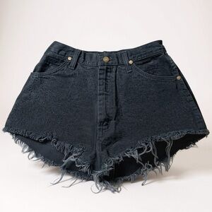Wrangler Black Denim Frayed Hem Women Shorts